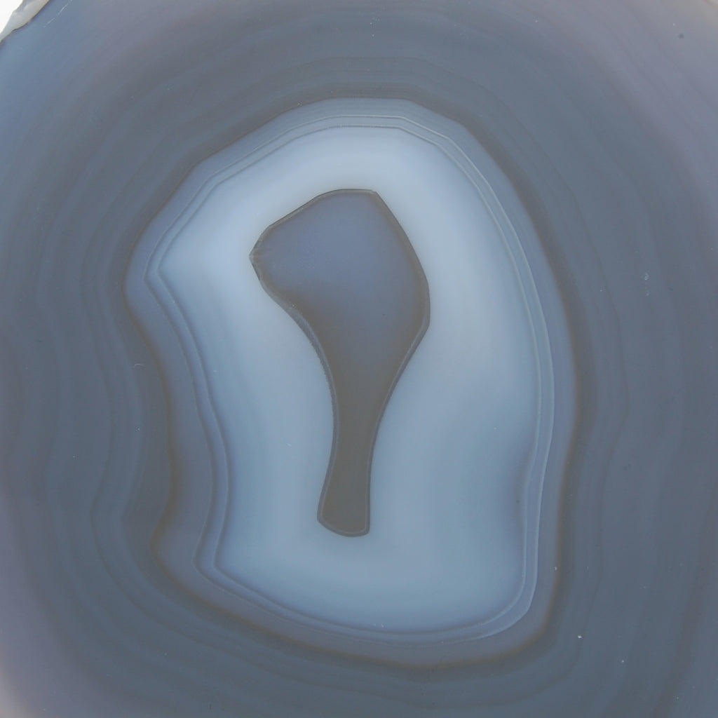 Tranche épaisse d'agate bleue - motif de la face polie