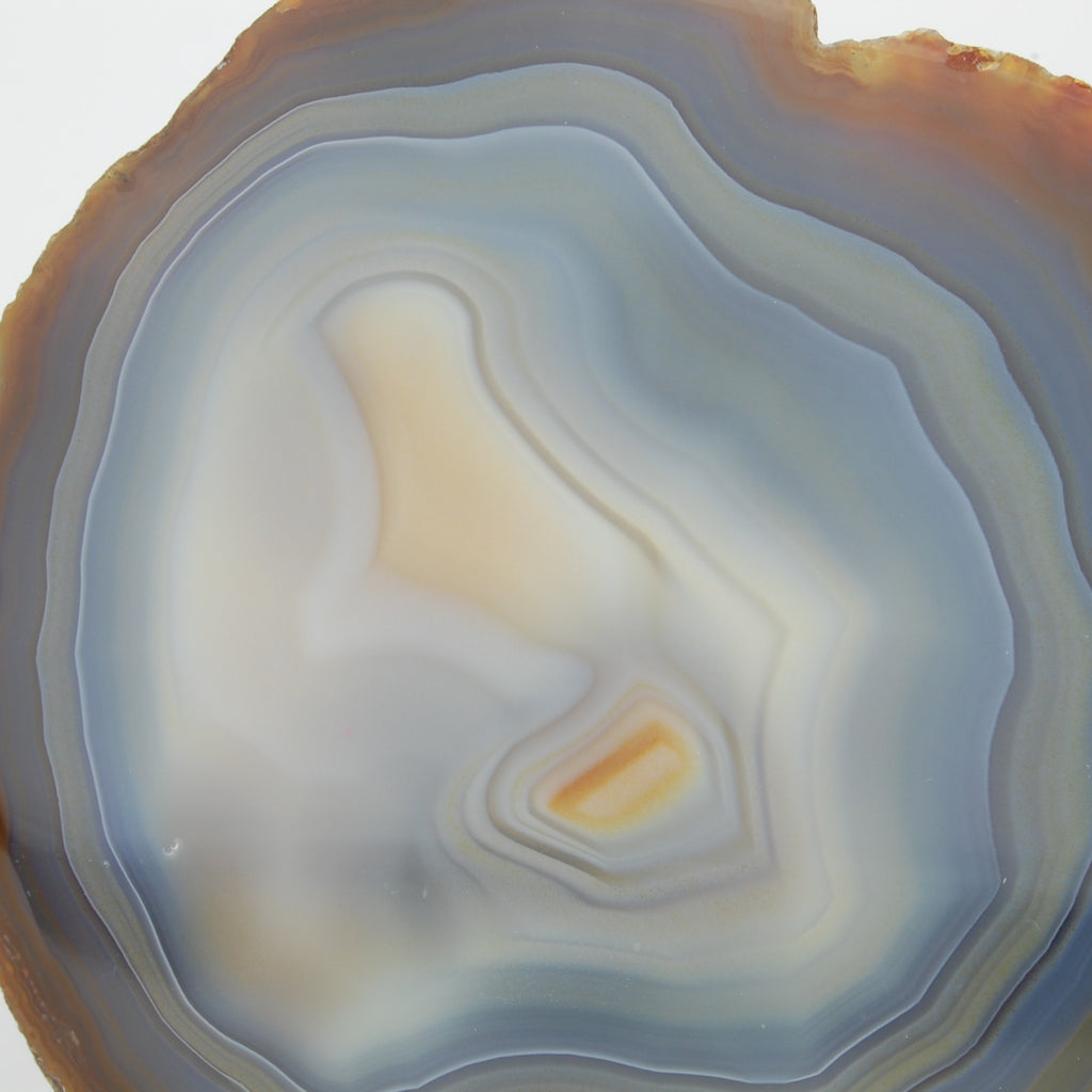 Tranche épaisse en agate multicouleur - motif de la face polie