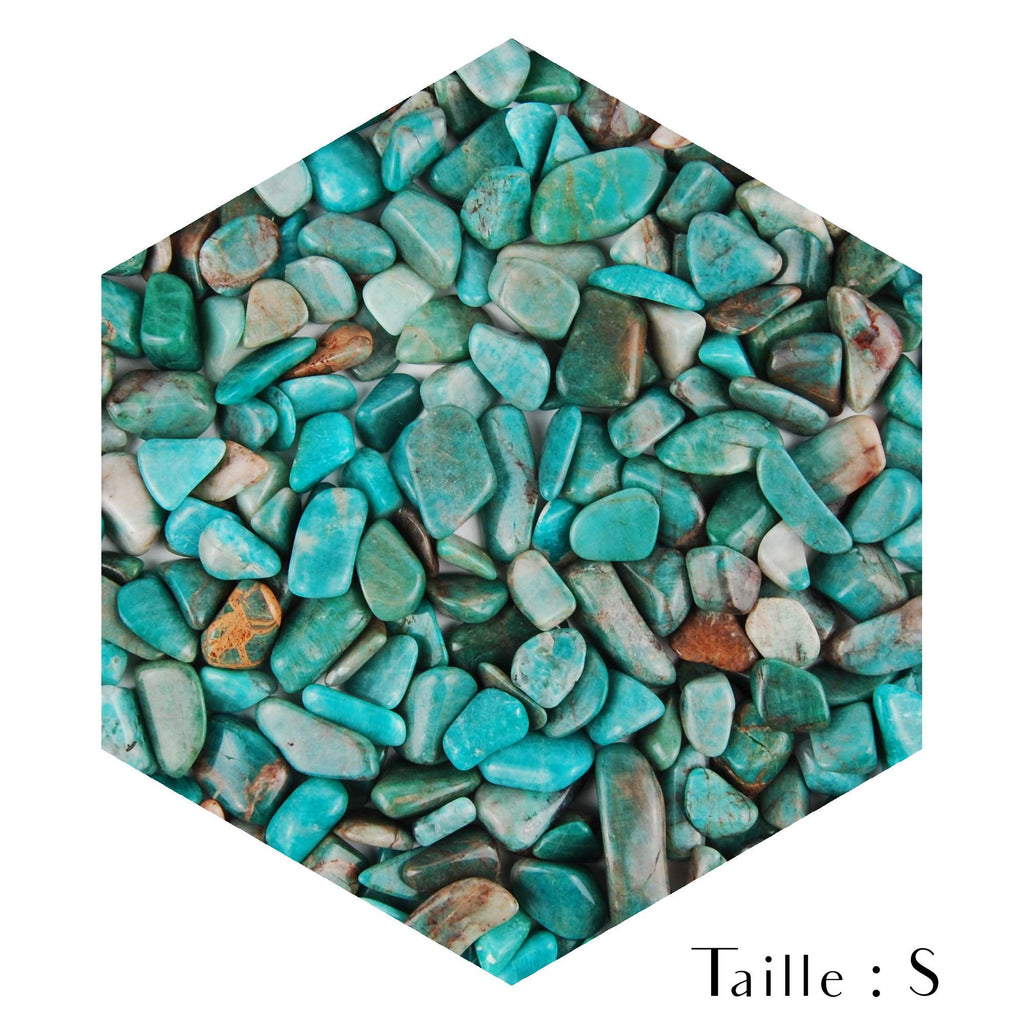Petits morceaux de pierres roulées d'amazonite pour décoration taille S