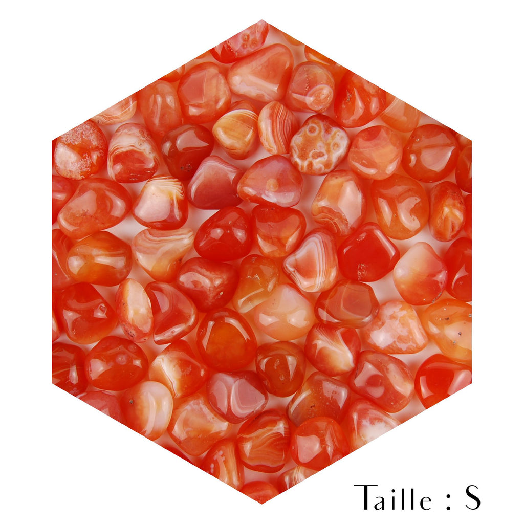 Petits morceaux de pierres roulées de cornaline pour décoration taille S