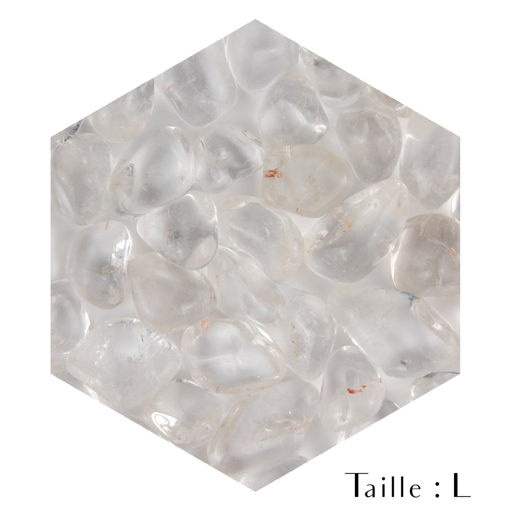 Petits morceaux de pierres roulées de cristal de roche pour décoration taille L